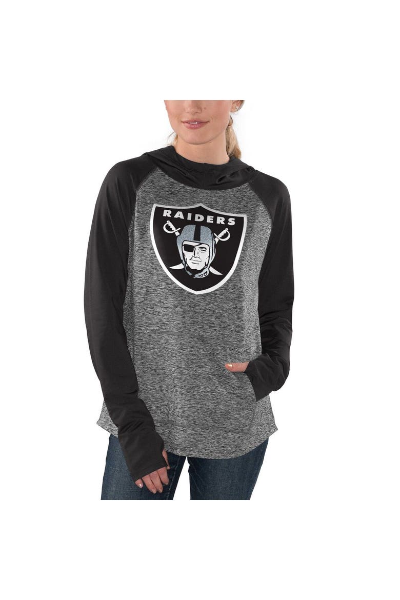 Women's G-III 4Her by Carl Banks Heathered Gray/Black Las Vegas Raiders Championship Ring Pullover Hoodie, Alternate, color, Heather Gray