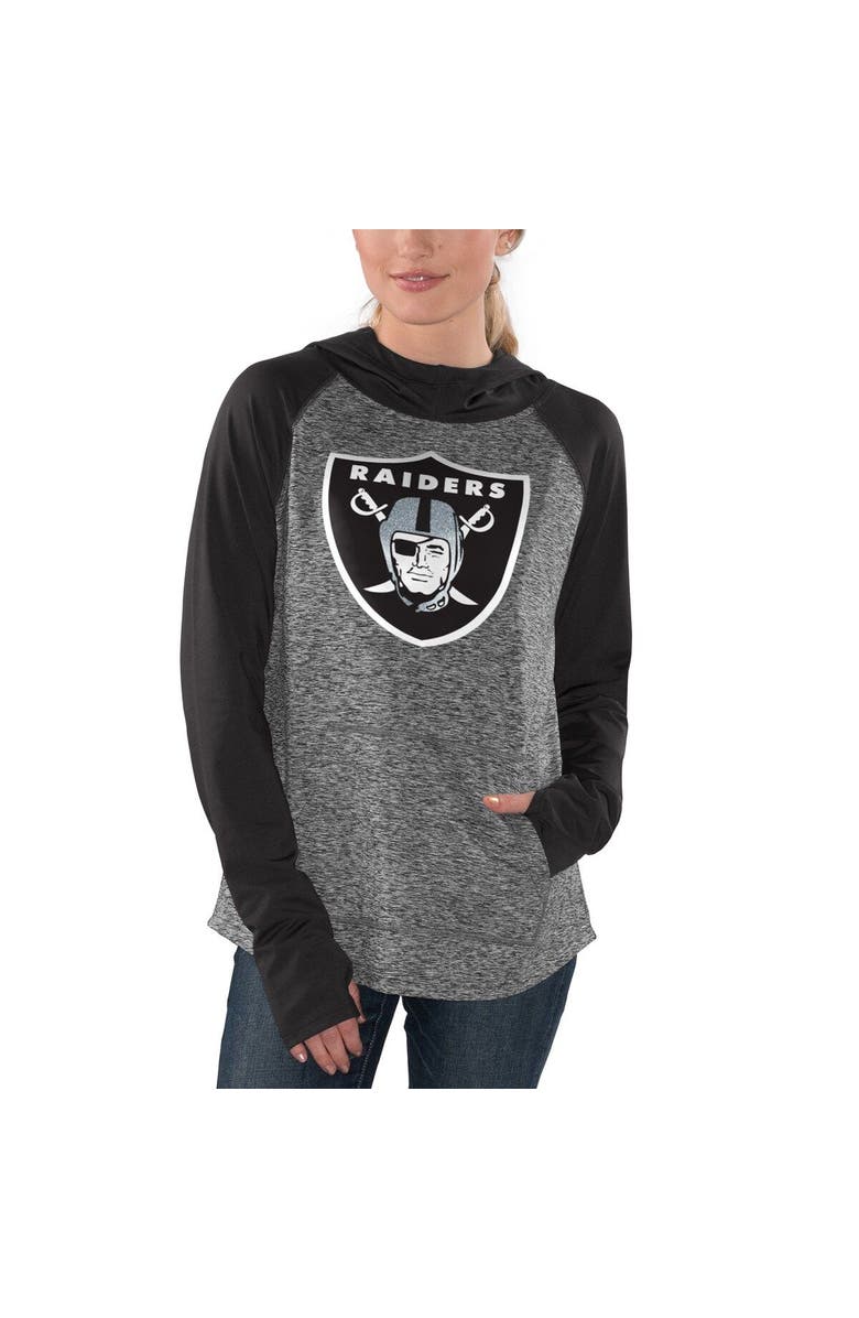 G-III 4HER BY CARL BANKS Women's G-III 4Her by Carl Banks Heathered Gray/Black Las Vegas Raiders Championship Ring Pullover Hoodie, Alternate, color, 