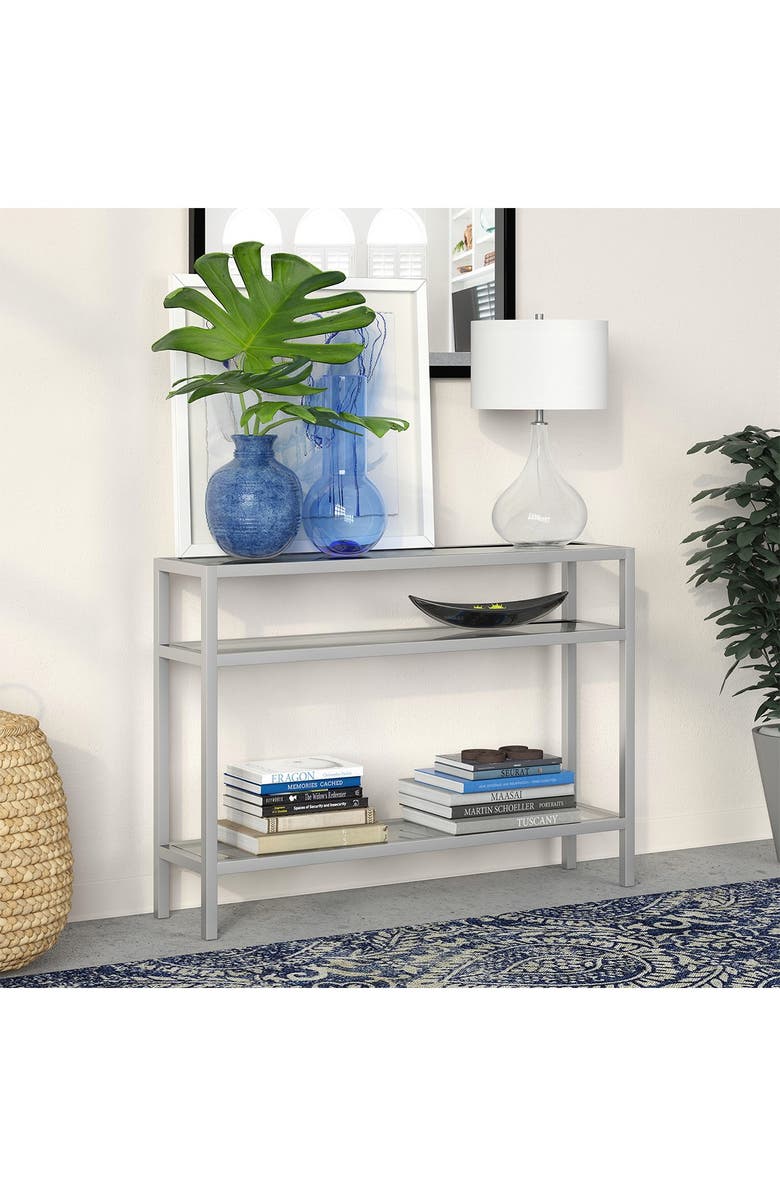 ADDISON AND LANE Sivil 42" Satin Nickel Console Table, Alternate, color, 