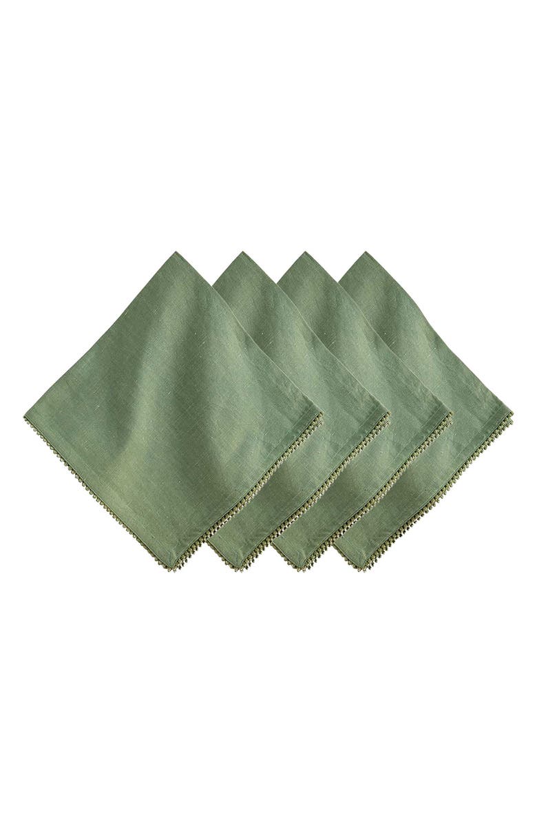 Juliska Berry Trim Set of 4 Cotton & Linen Napkins, Main, color, 