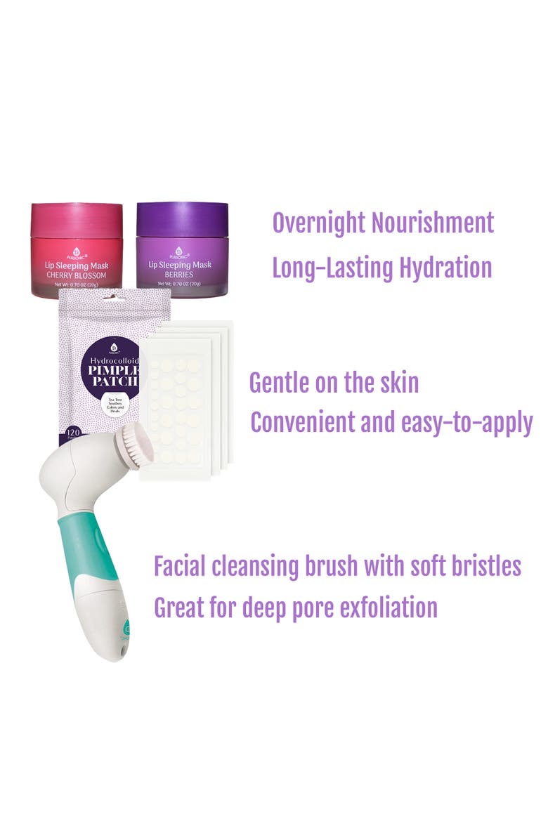 PURSONIC Ultimate Skincare Bundle Lip Care, Acne Solution and Advanced Cleansing, Alternate, color, Multicolor