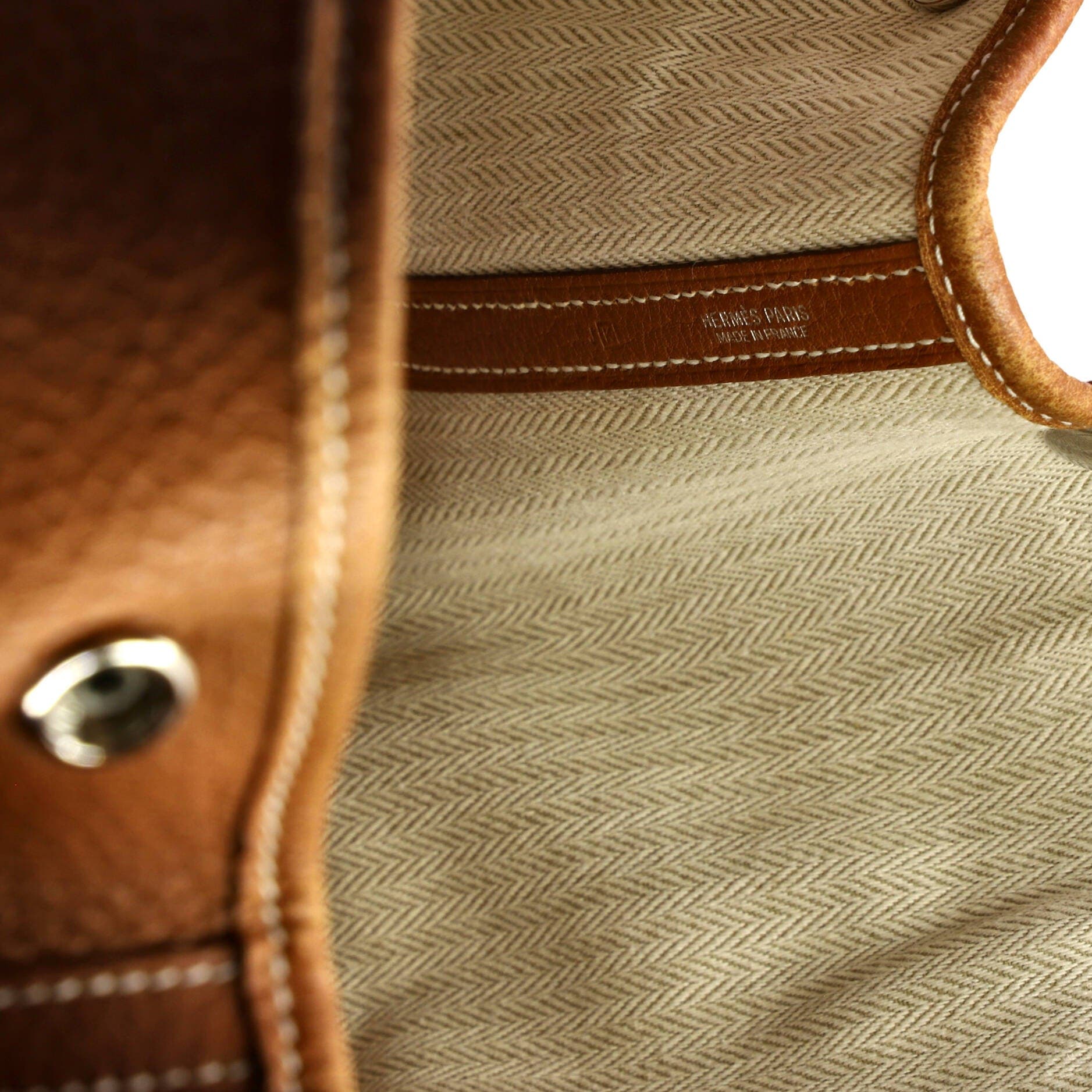 Pre-Owned Hermes Garden Party Tote Leather 36, Alternate, color, Gold