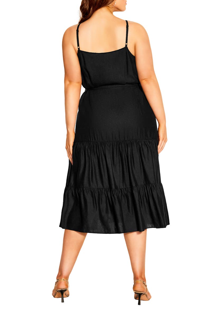 Sleeveless Linen Blend Dress, Alternate, color, BLACK