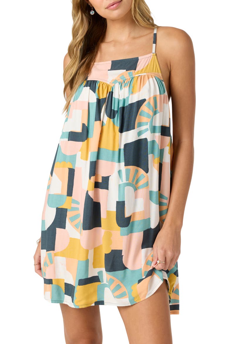 Quinn Geo Print Shift Minidress, Alternate, color, BLUE MULTI
