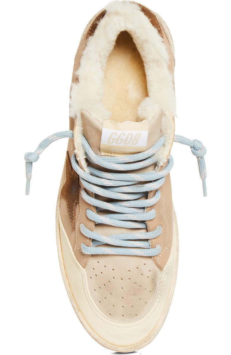 Golden Goose Ball Star Low Top Faux Shearling Lined Sneaker, Alternate, color, Beige/ Burned Brown