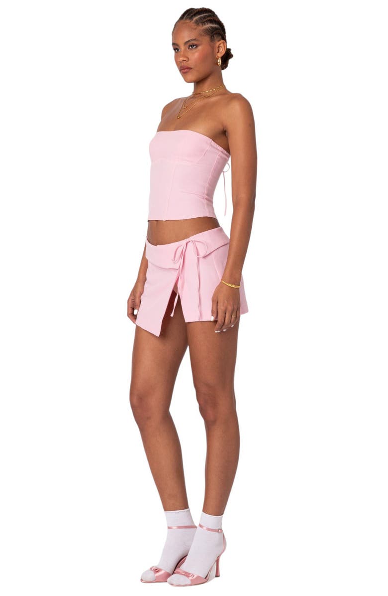 EDIKTED Selena Asymmetric Wrap Miniskirt, Alternate, color, Pink