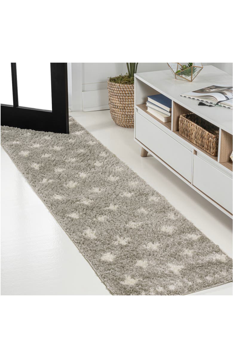 JONATHAN Y Cristo Berber Geometric Shag Area Rug, Alternate, color, Gray/Ivory