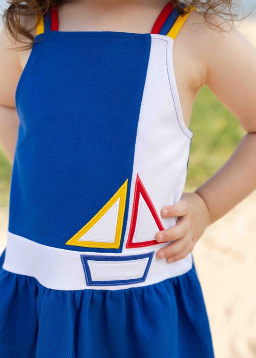 Florence Eiseman Pique Knit Dress With Sailboat In Multi