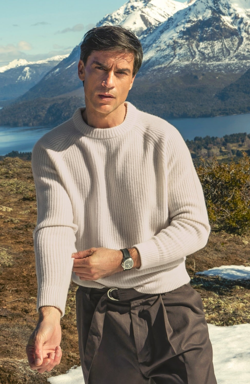 Italic Aidan Chunky Cashmere Crewneck Sweater In Ivory