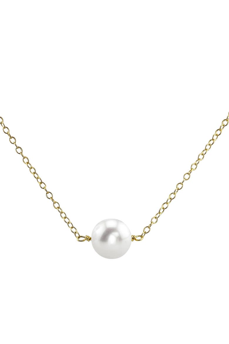 14K Gold Akoya Solitaire Pearl & Gold Pendant, Main, color, Yellow Gold Chain