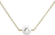 The Pearl Source 14K Gold Akoya Solitaire Pearl & Gold Pendant