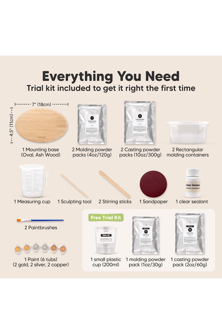 Reve Oval Baby Casting Kit for Hand and Foot, Alternate, color, Ash Wood, Oval