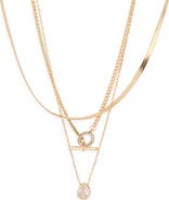 Ettika Crystal Layered Toggle Necklace