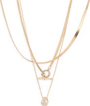 Ettika Crystal Layered Toggle Necklace