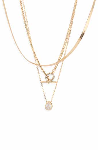 Crystal Layered Toggle Necklace