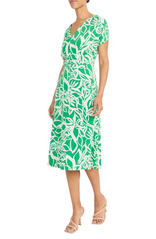 MAGGY LONDON MAGGY LONDON PLEATED BODICE MIDI DRESS