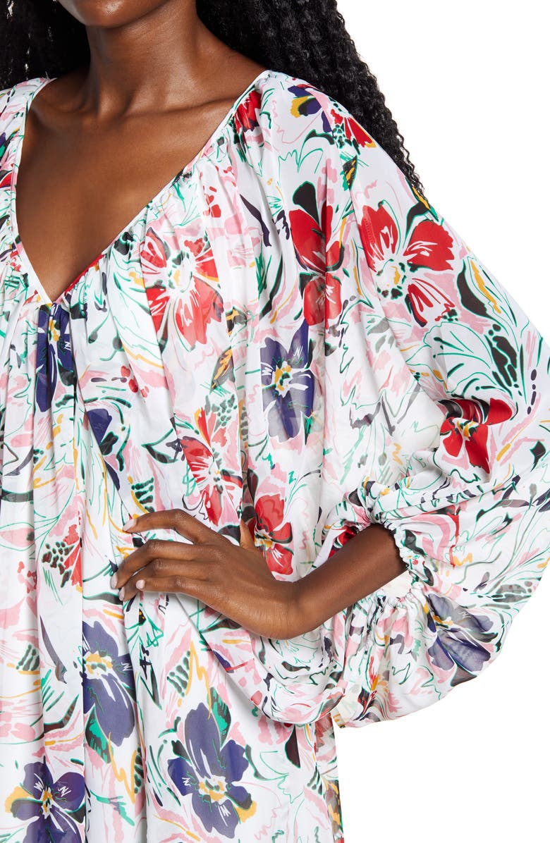 Socialite Floral Print Long Sleeve Minidress, Alternate, color, 