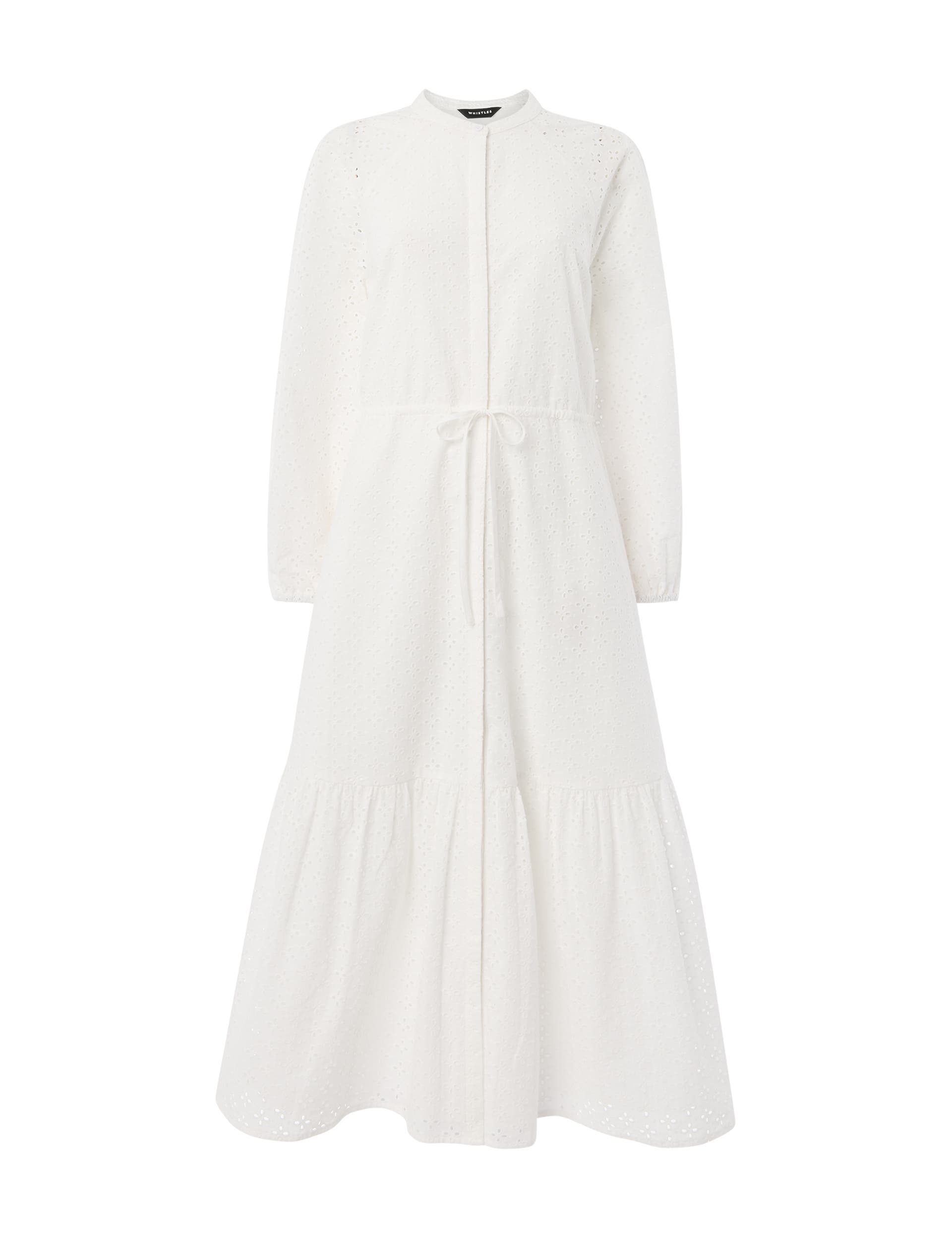 Long Sleeve Broderie Midi Dress - image 2