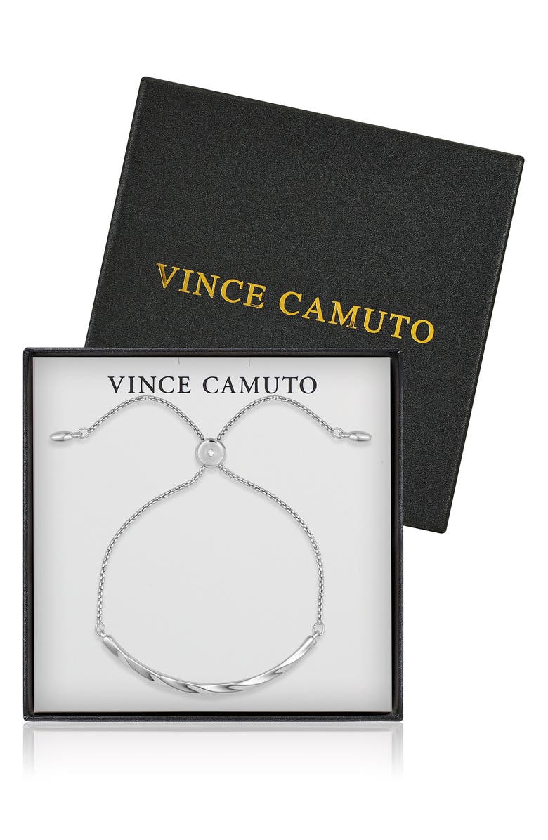 Vince Camuto Twisted Bar Slider Bracelet, Alternate, color, Silver Tone