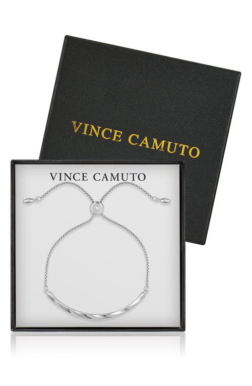 Vince Camuto Twisted Bar Slider Bracelet In Silver