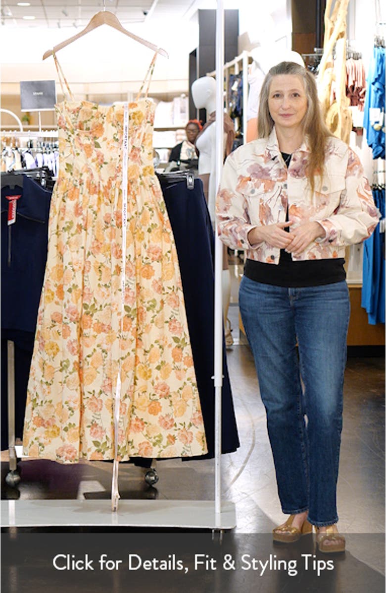 Rona Floral Stretch Cotton Maxi Sundress, sales video thumbnail