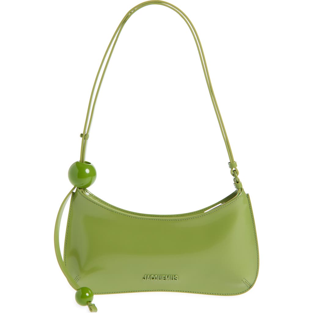 Jacquemus Le Bisou Perle Embellished Leather Shoulder Bag In Green 550