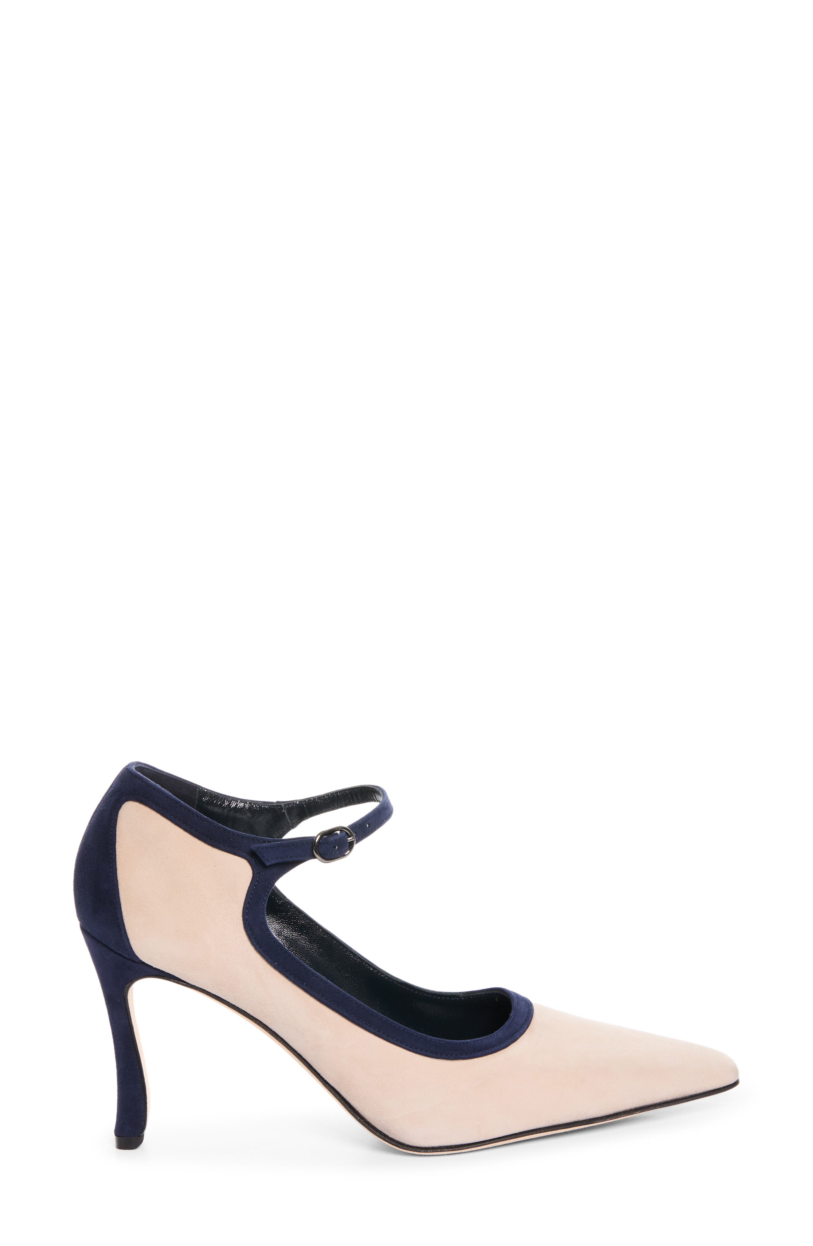 Churla Ankle Strap Pump, Alternate, color, BEIGE/ NAVY4