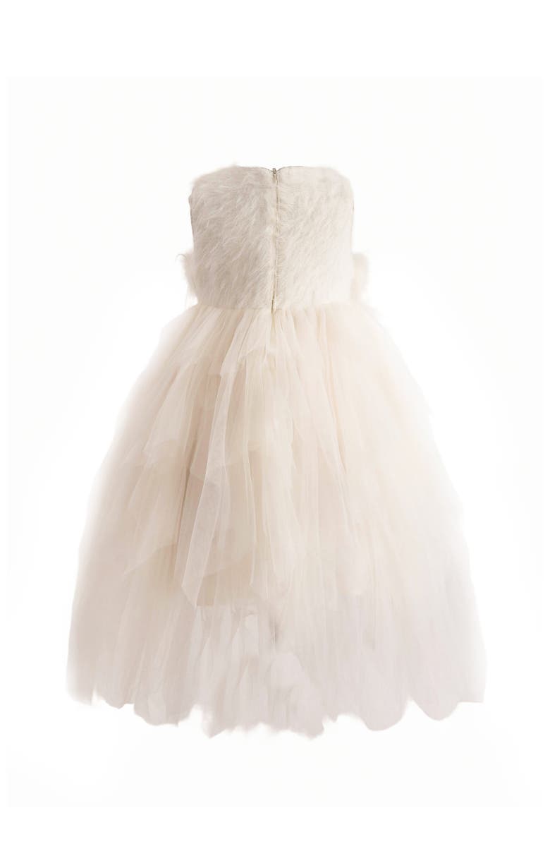 Tulleen Feathered Tulle Party Dress, Alternate, color, Cream