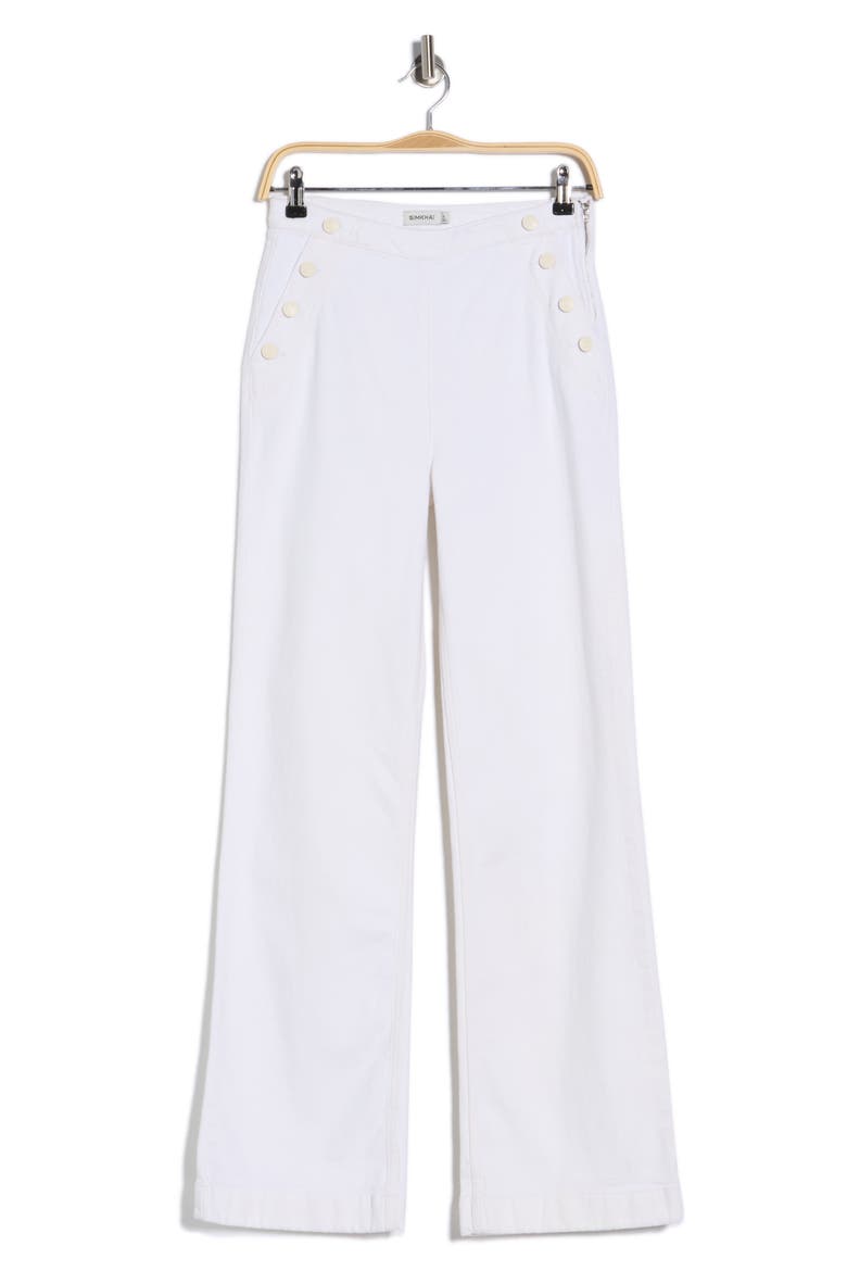 Sailor Wide Leg Jeans, Alternate, color, WHITE