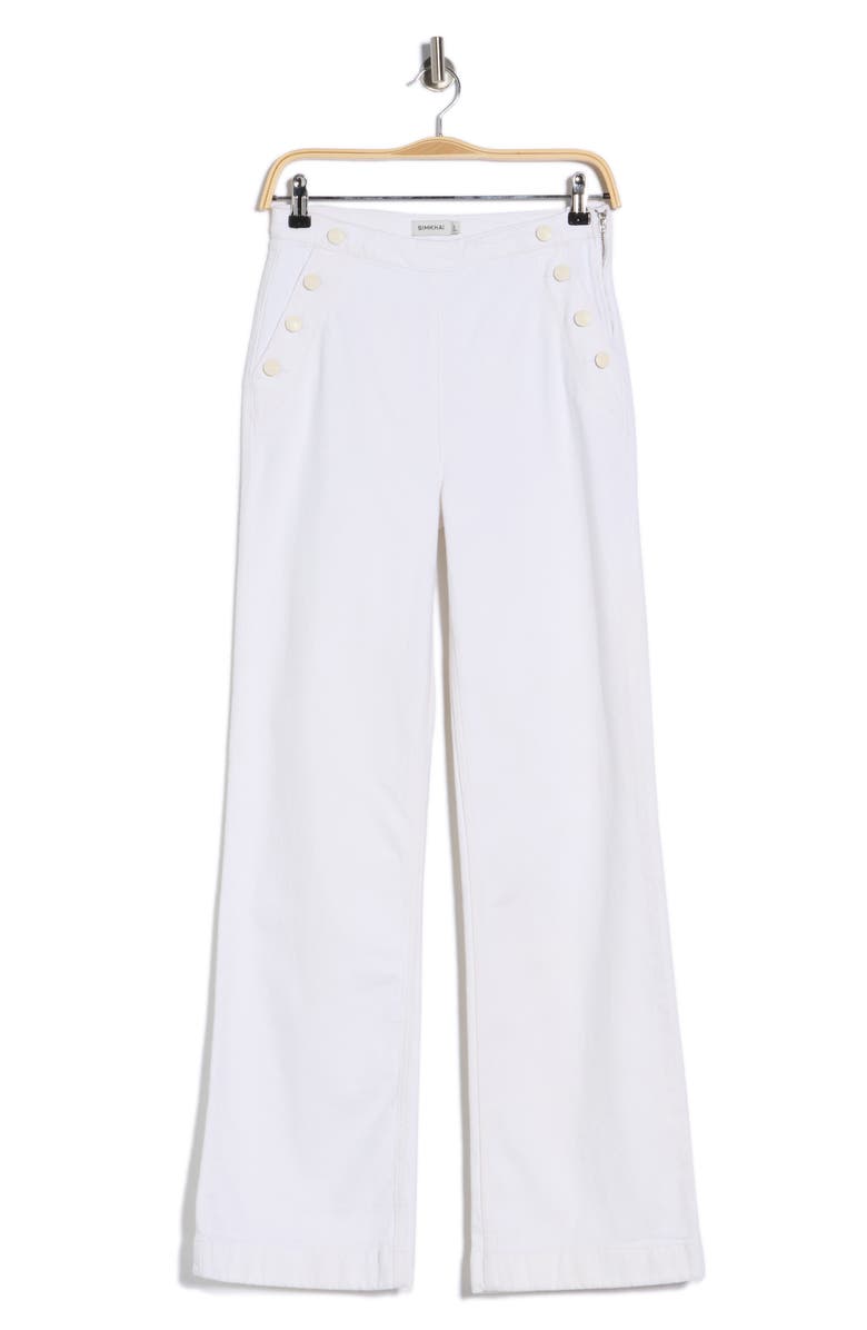 Simkhai Sailor Wide Leg Jeans, Main, color, White