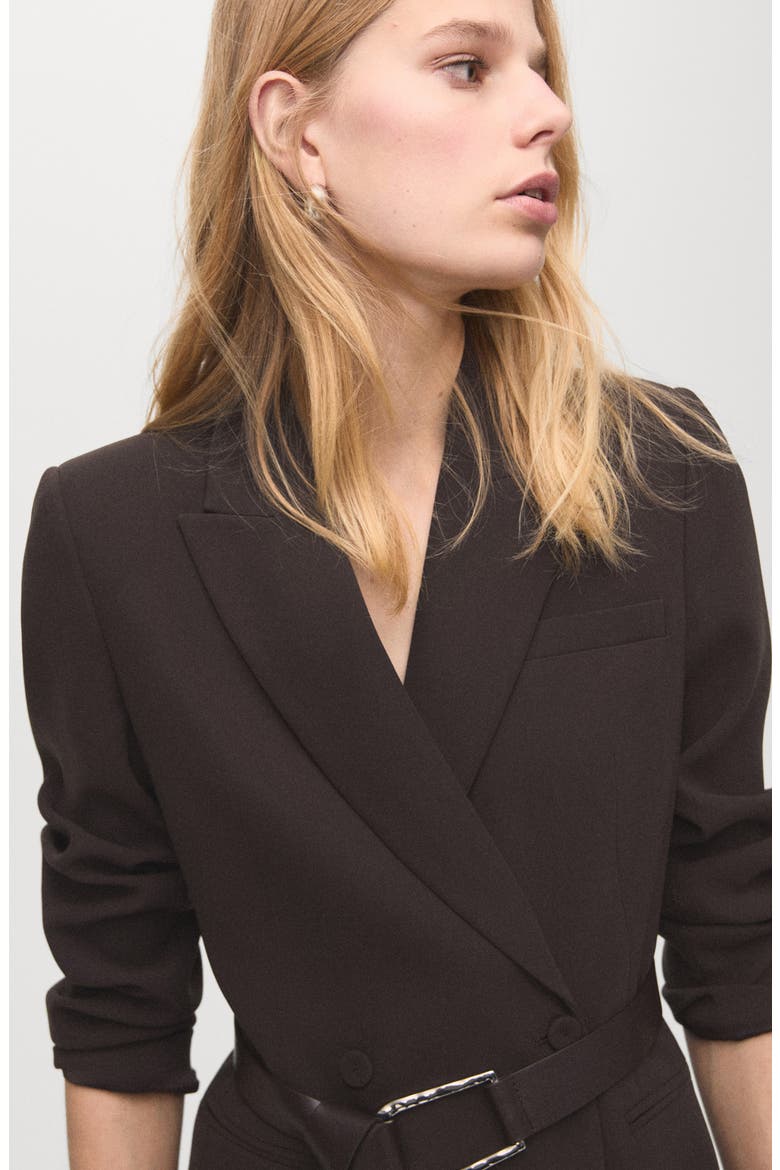 Loida Long Sleeve Double Breasted Coat Dress, Alternate, color, CHOCOLATE
