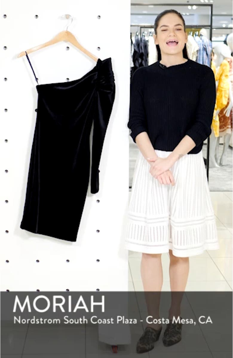 Awwtum One-Shoulder Velvet Body-Con Dress, sales video thumbnail