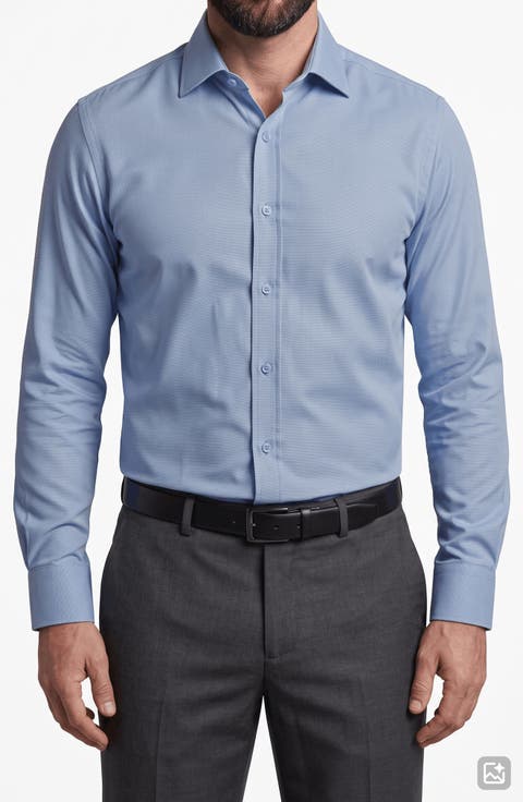 Solid Stretch Cotton Dress Shirt
