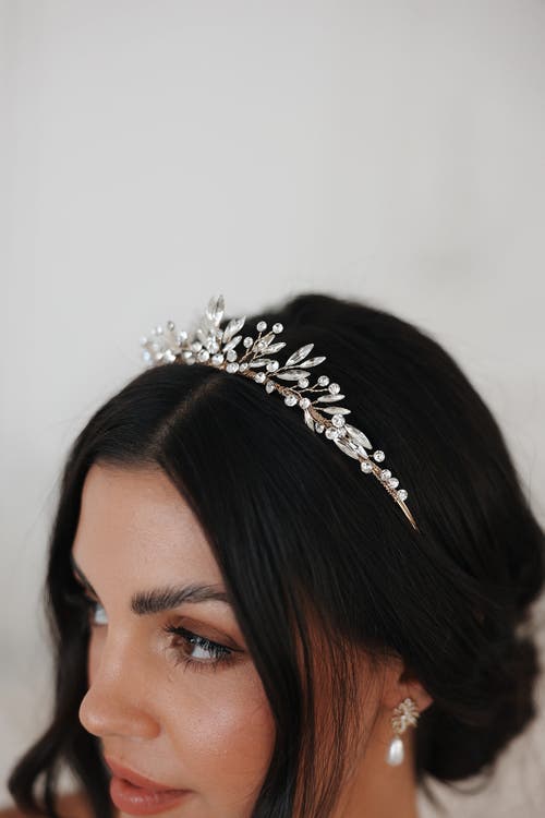 Untamed Petals Rosamonde Crystal Tiara In Metallic