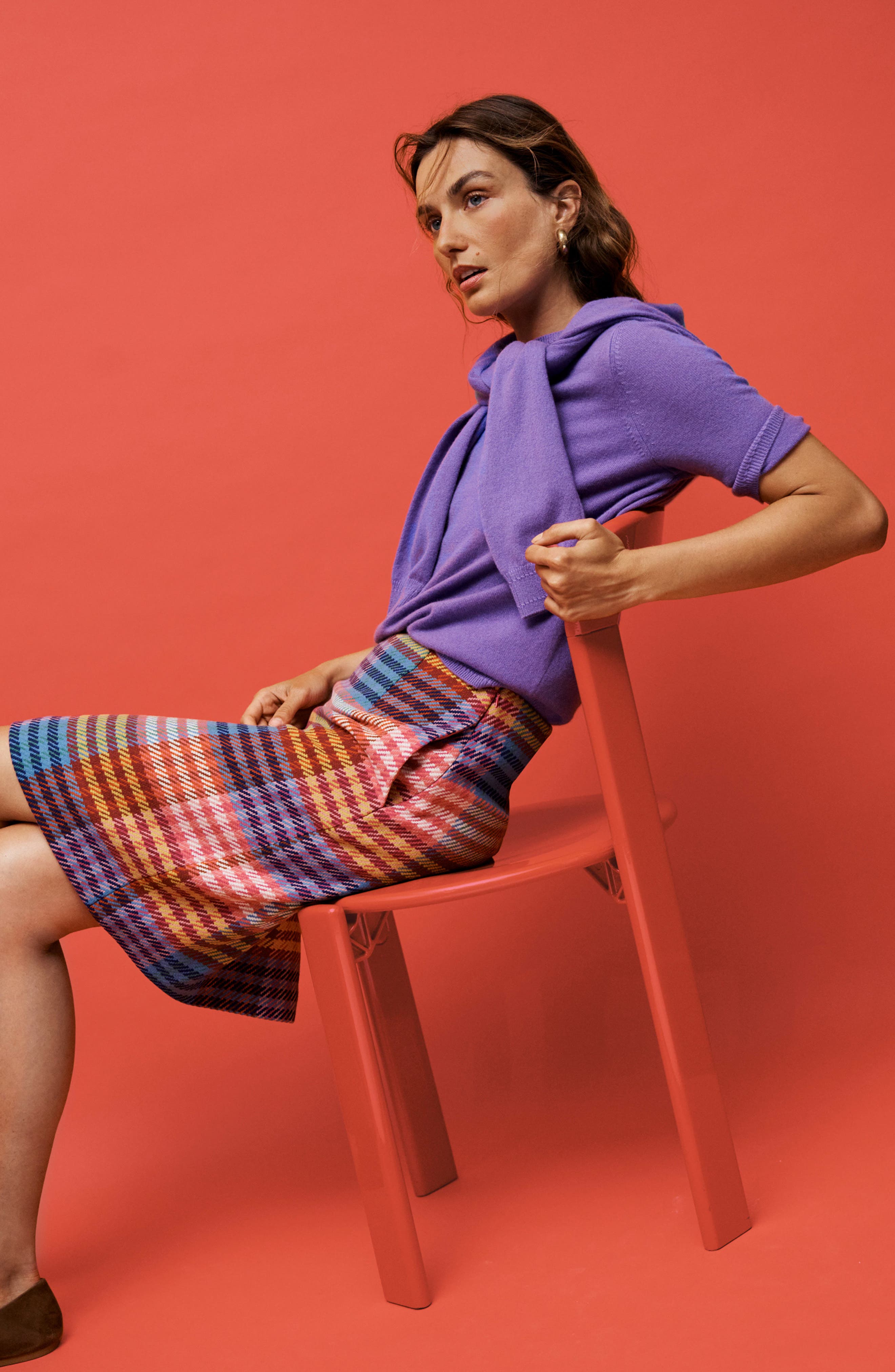 Boden Gia Check Print Short Skirt