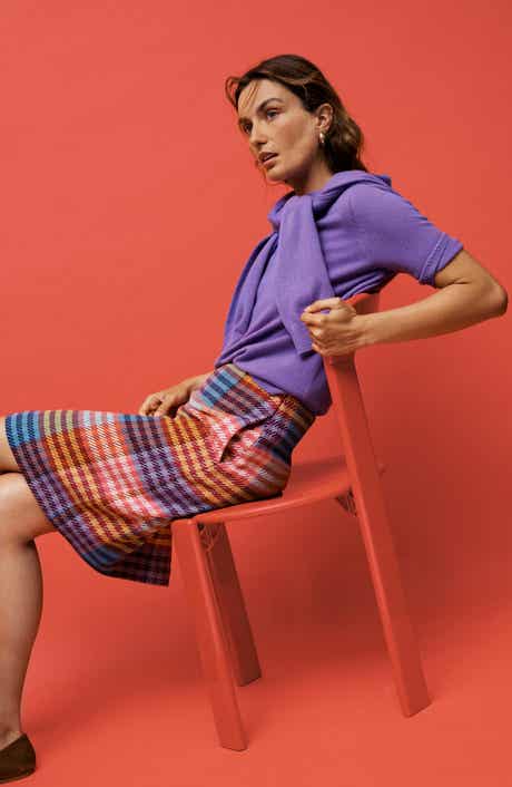 Boden Gia Check Print Short Skirt