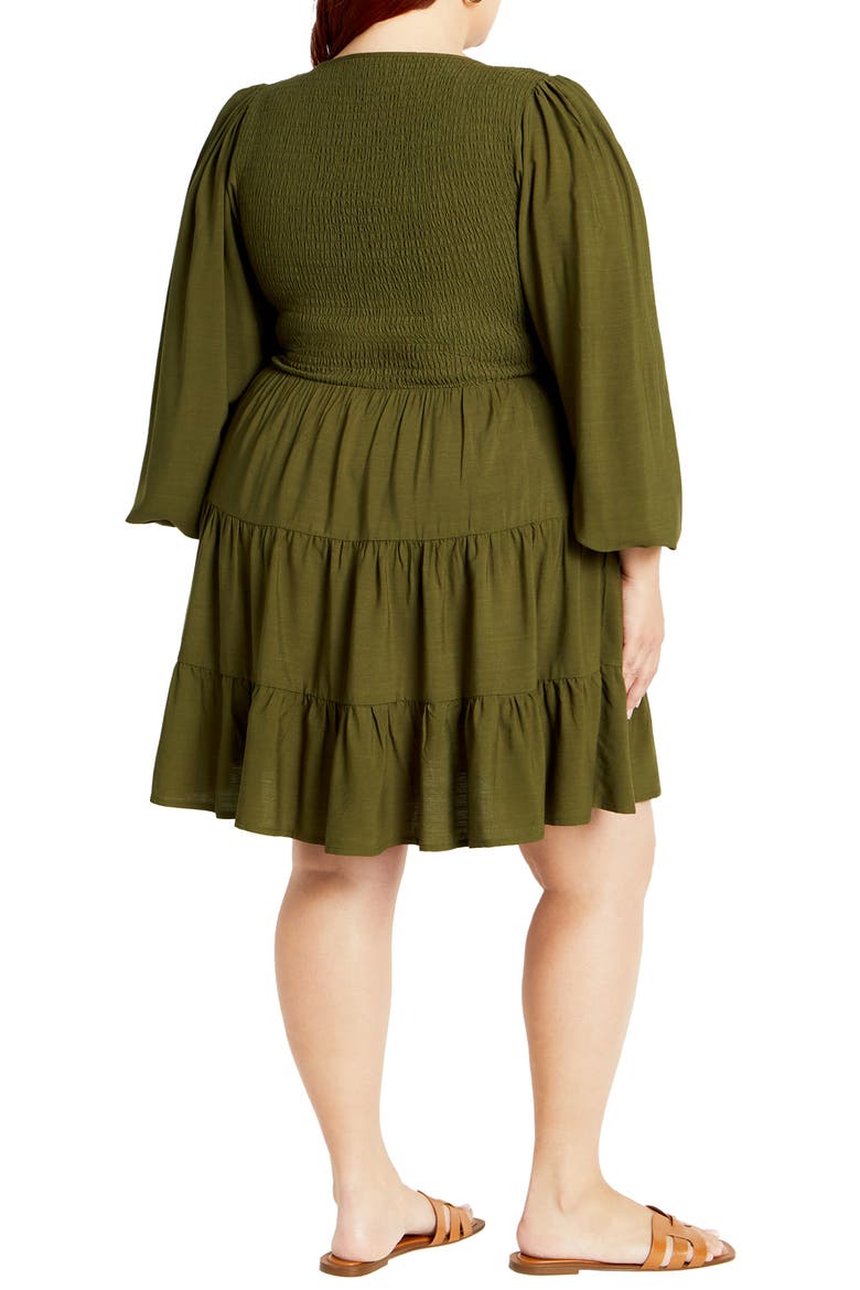 Iris Arielle Smocked Minidress, Alternate, color, GREEN