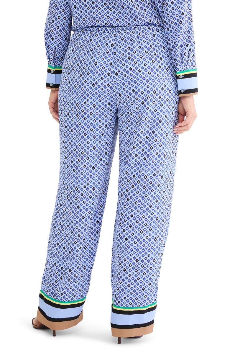 NIC+ZOE Lenox Mosaic Print Wide Leg Pants, Alternate, color, Blue Multi