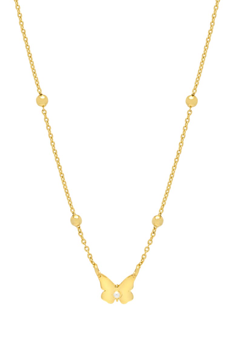 Estella Bartlett Butterfly Pendant Necklace, Main, color, Gold