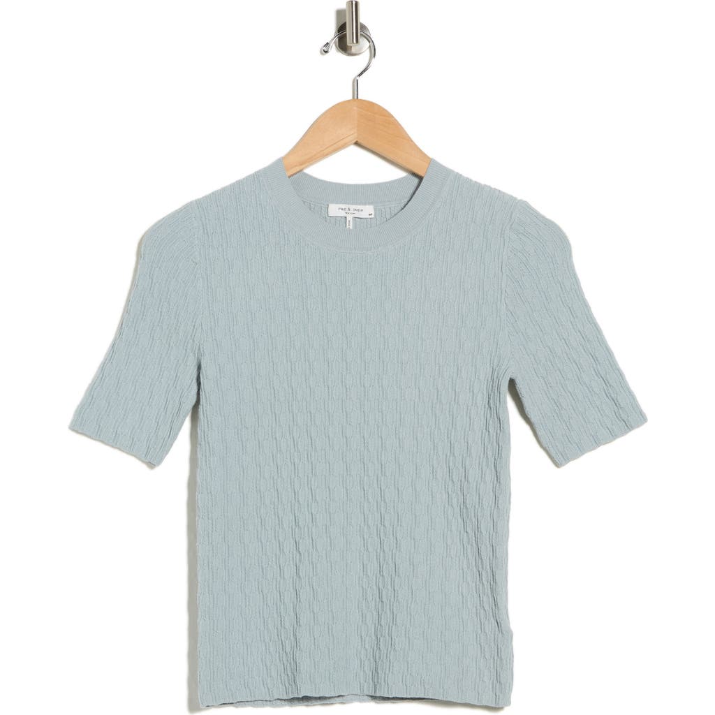Rag & Bone Tam Short Sleeve Sweater In Blue