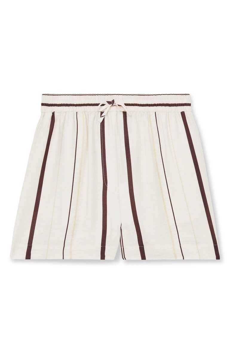 Reiss Carlota Stripe Cover-Up Shorts, Alternate, color, White/ Brown
