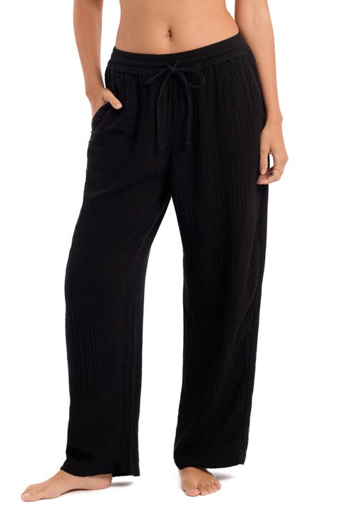 Vista Double Gauze Wide Leg Cover-Up Pants