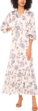 Vince Camuto Long Sleeve Floral Maxi Dress