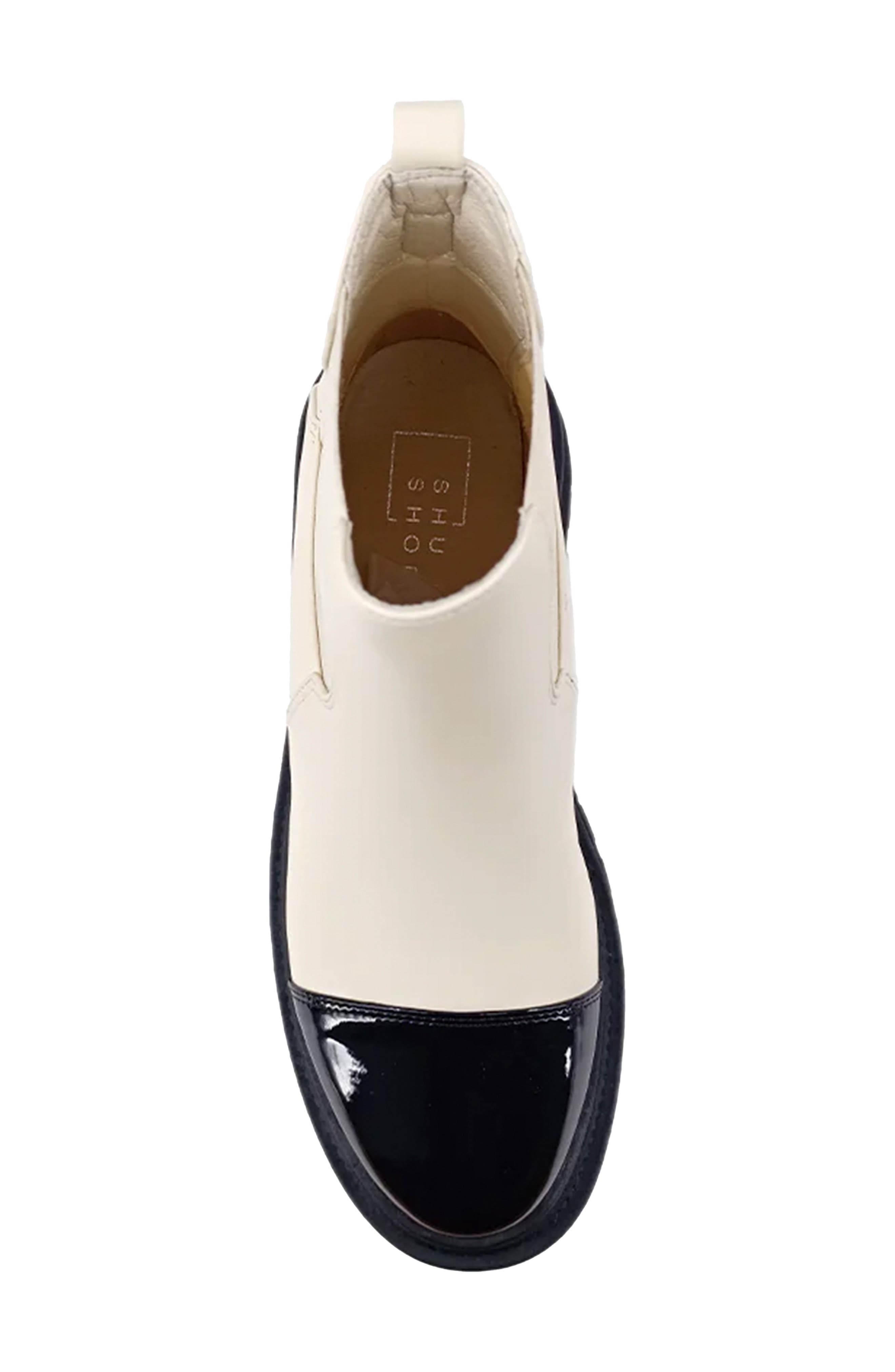 SHUSHOP Zeina Lug Sole Chelsea Boot, Alternate, color, Bone