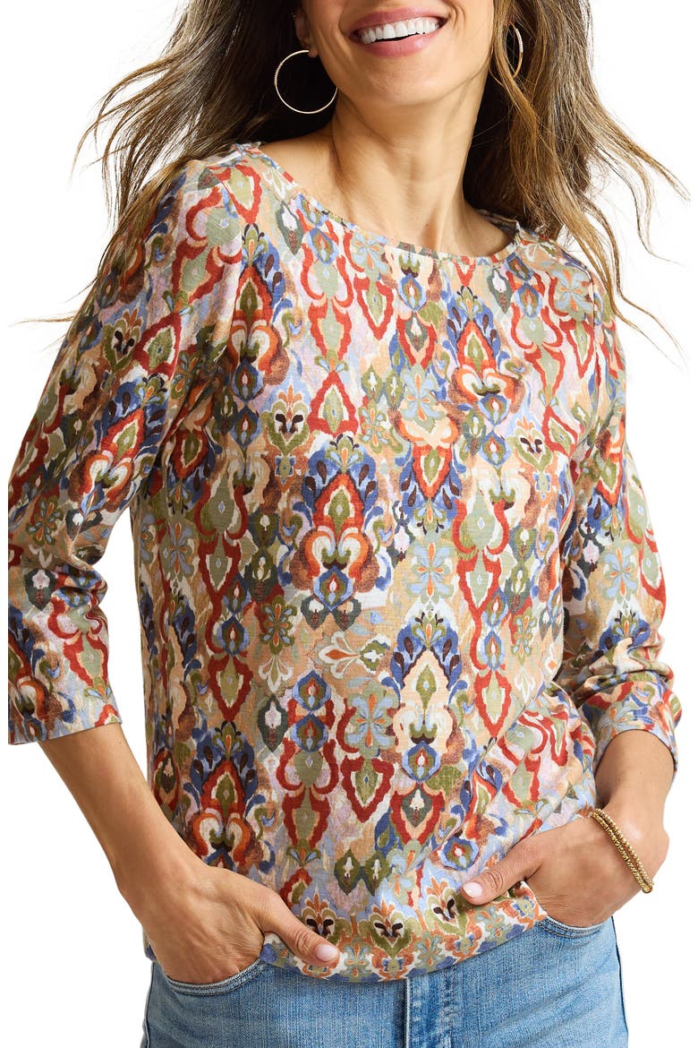 Ashby Isles Ikat Bateau Neck Top, Main, color, COCONUT