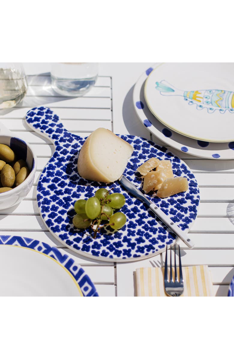 VIETRI Santorini Flowers Ceramic Cheese Board, Alternate, color, Blue