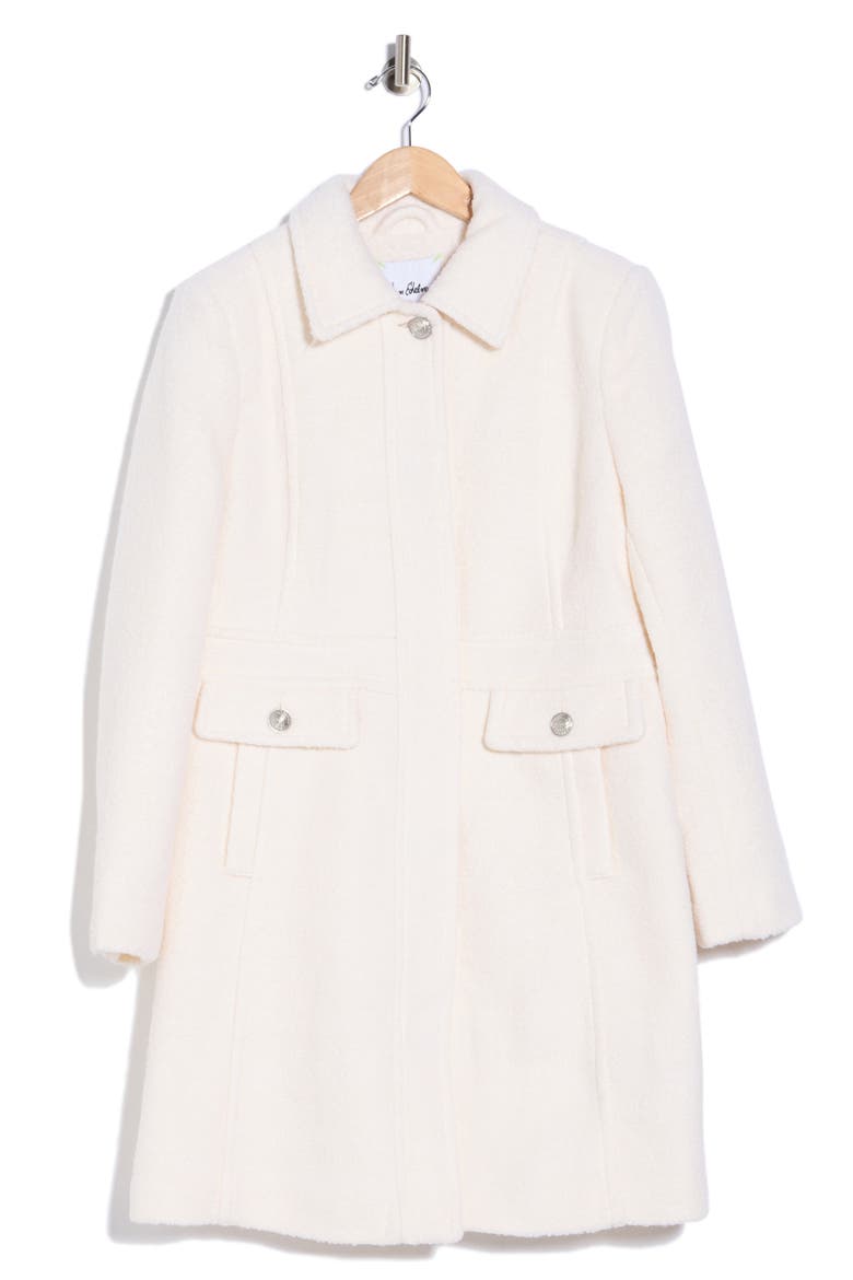Inset Waist Bouclé Coat, Alternate, color, MODERN IVORY