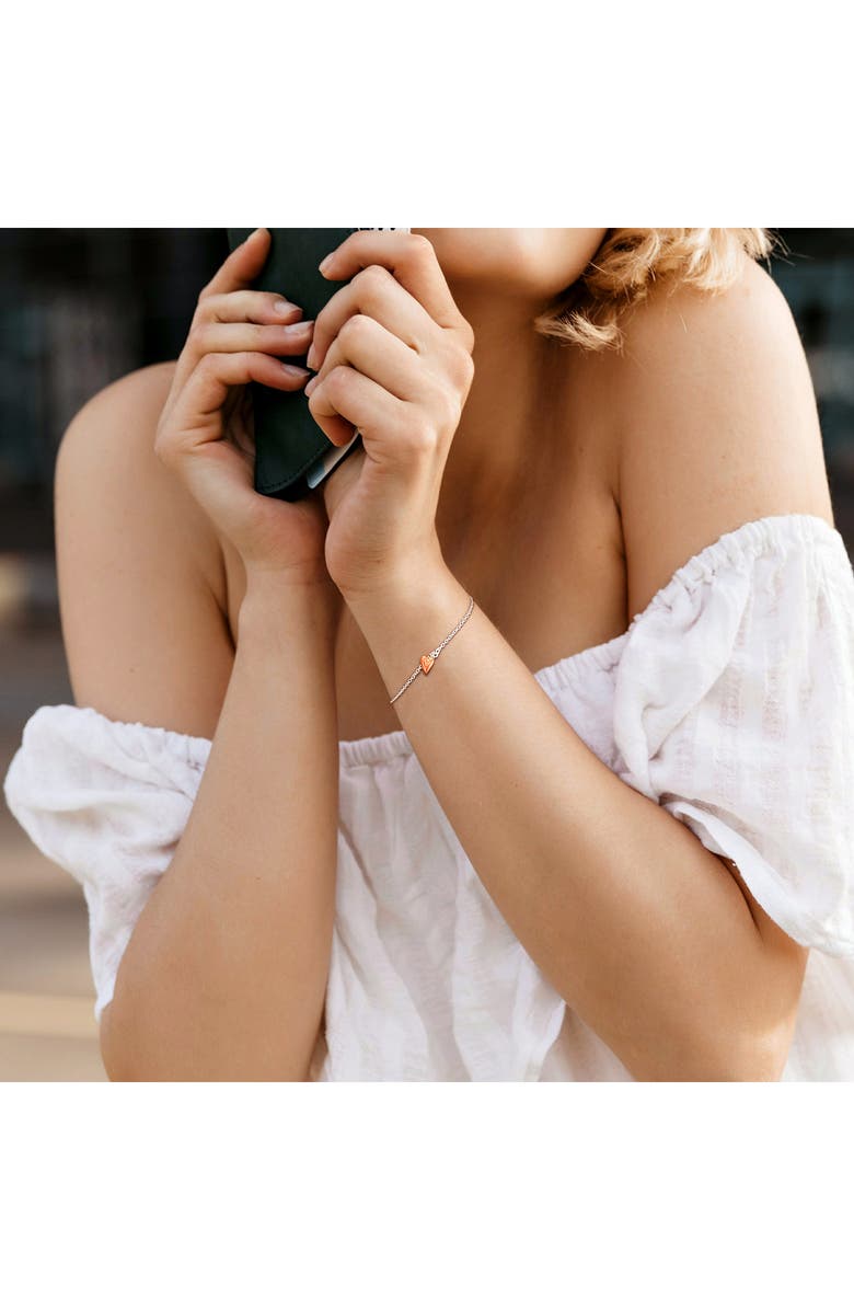 DELMAR Heart Charm Bracelet, Alternate, color, Rose