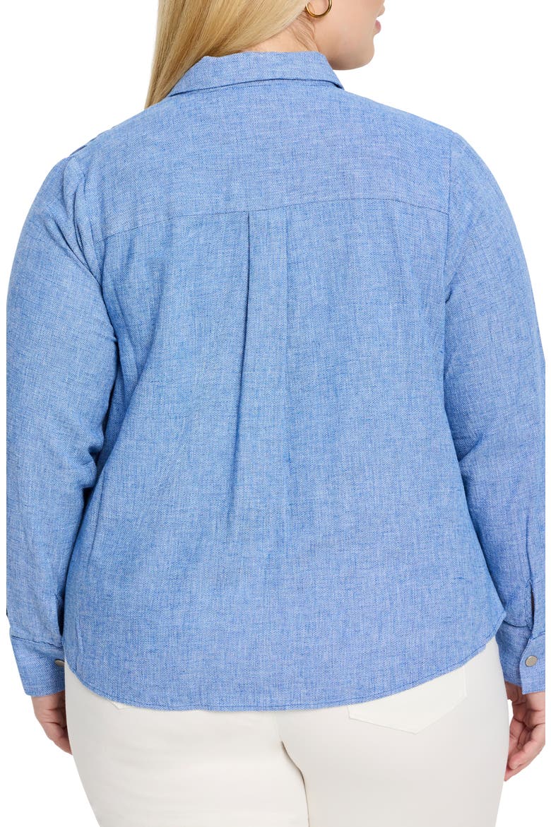 All Around Cotton & Linen Blend Shirt Jacket, Alternate, color, BLUE MIX