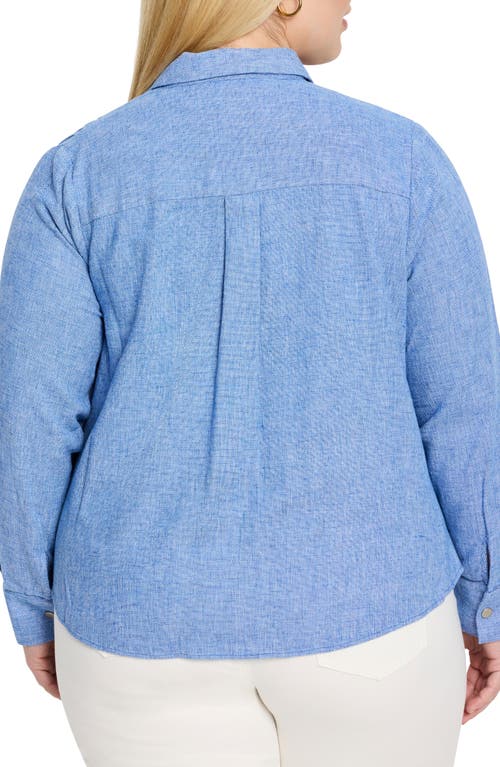 NIC + ZOE NIC+ZOE ALL AROUND COTTON & LINEN BLEND SHIRT JACKET 